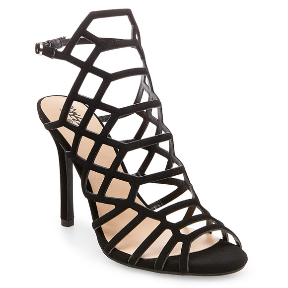 black strappy stilettos
